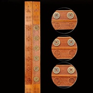 Authentic Feicheng Peach Wood Copper Cash for 6 Emperors Chinese Qing Dynasty Six Emperors Ruler Cop