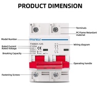 mcb dc 2p 600v circuit breaker 80a 100a 125a