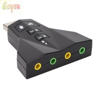 ECYOU USB Sound Card, Independent Sound Card Dual Microphone Interface Virtual 7.1 Sound Card, Plug 
