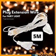 5 Meter 2 Pin EU Plug and Socket Extend Wire For Indoor Outdoor Decoration Power Extension Cable 220-240V Plug Extension