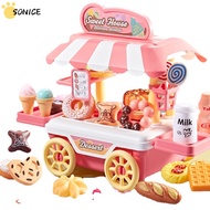 16/8Pcs Ice Cream Dessert Play Set Toy Kids Toddlers Pretend Play Ice Cream Maker Shop Counter Dessertion Accessories Playset Girls Boys Birthday Gifts For 3 4 5 6 Years