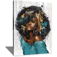 African American Wall Art Black Woman Beauty Painting Canvas Prints Living Room Bedroom Bathroom Fra