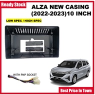 Android Player Casing 10'' Perodua Alza New2022- 2023 Black (WIth PNP Socket)