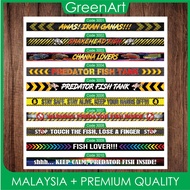 Premium Aquarium sticker Predator Fish Channa fish 'VERSION 2'' / Do Not Touch My Fish Tank / Warnin