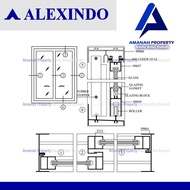 Bahan Jendela Sliding Alumunium ALEXINDO Batangan Jendela Geser
