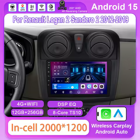 Car Android GPS Navigation For Renault Logan 2 2012 - 2022 Sandero 2 2013 - 2022 Auto Radio Stereo M