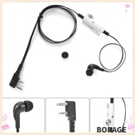 BORAG Earphone PTT Mic, 2 Pin Two Way Radio Earpiece, ABS 2 Way Noodle Headphone Cord for Kenwood Ba