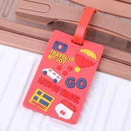 Name Tag Gantungan Koper Motif Lucu Bahan Silikon Luggage Tag Cartoon ID Address Travel Penanda Kope