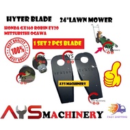 Hyter Blade Mata Mesin Rumput 24" Lawn Mower Blade (1pair/2pcs) Brush Cutter Honda GX160 Robin EY20 