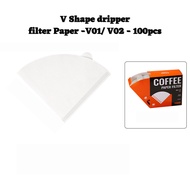 100pcs V Shape V60 Filter paper Pour over filter paper V60 Filter Paper