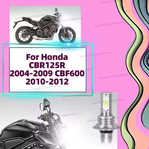 1PC H7 Moto Headlight Bulb For Honda CBR125R 2004-2009 CBF600 2010-2012 Motorcycle Light 45W LED