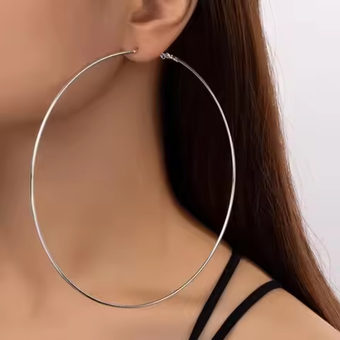 BLIJERY Trendy Oversized Hoop Earrings Big Smooth Circle Earrings Basketball Brincos Punk Style Loop