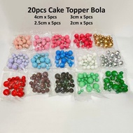 20pcs Colorful Ball Cake Topper Decoration / Ball Topper Birthday Cake Decoration