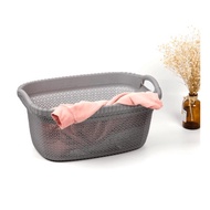 Bighot SAKU Plastic Laundry Basket With Handle 37 Liters Size 58x40x27.5 Cm. TG51159 Gray
