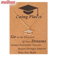 MEIHUAA Clavicle Chain, Graduation Band drill Pendant Necklace, Gifts Graduation Cap Card Alloy Graduation Jewelry Students