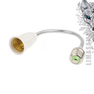 E27 to E27 Aluminum Bulb Extension Adapter Flexible Lamp Socket Extension Adapter 20CM