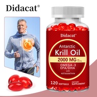 Antarctic Krill Oil 2000 mg Omega-3, EPA, DHA, Phospholipids and Astaxanthin - Joint, Brain, Immune 