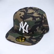 Topi NY Loreng Camo Camouflage Snapback Putih New York topi pria terbaru