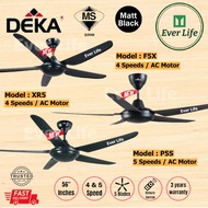 DEKA XR5 / XR10 56 Black / DEKA KROSNOS F5DC 5 Blades Ceiling Fan with Remote Control