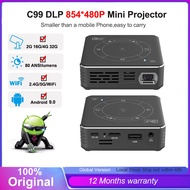 New DLP C99 4K Projector Android 9.0 2GB 16GB Mini Portable LED Projector 5G Wifi BT 3D Home Cinema