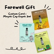 Resign Farewell Gift | Funny Farewell Gift for colleagues | Gift Set | Minyak Cap Kapak 3ml
