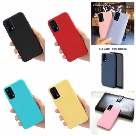 Liquid Silicone Case For OPPO Realme 7 Pro Case For Realme 7 Pro Cover Shockproof Protective Bumper 