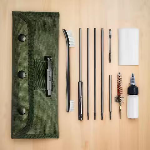 12pcs/Set Pistol Handguns Rod Cleaner Brush Tools with Pouch Cleaning Brush Kit Gun Cleaner Set for 