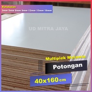 Triplek potongan melamin 40x160 tebal 3mm 4mm 5mm 8mm 9mm 12mm 15mm 18mm