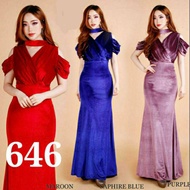 Super Silk Velvet 646 long dress two shoulder long dress 646
