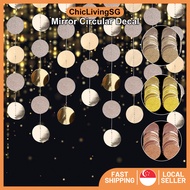 【SG Stock】Glitter Mirror Paper Round Latte|Circle Dots Plastic Party Garland Streamer|Circle Paper G
