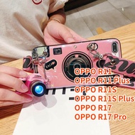 Case For OPPO R17 Pro OPPO R11 Plus OPPO R11S OPPO R11 OPPO R11S Plus OPPO R17 Retro Camera lanyard Casing Grip Stand Holder Silicon Phone Case Cover With Camera Doll