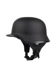 1件dot認證機車頭盔,電動自行車頭盔,德國士兵風格復古頭盔,時尚機車通勤者半頭盔,優質鋼製頭盔