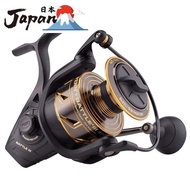 [Fastest direct import from Japan] PENN Battle III Spinning Nearshore/Offshore Fishing Reel HT-100 Front drag up to 30 lbs | 13.6 kg Heavy-duty all aluminum composition for durability 8000 Black Gold