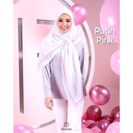 Tudung Fazura "CHERITERA WARNA PINK LABEL" Collection - PUTIH PINK