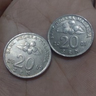 Uang koin Malaysia 20 Sen tahun 2001 dan 2009