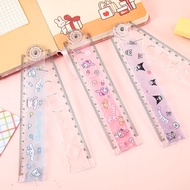 Cute Folding Ruler Cartoon 30cm Ruler Hollow Model Wave Ruler Student Stationery WJ482