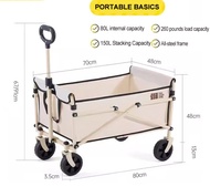 BASE OUT รถปิกนิก แบบพกพา รับน้ําหนักได้ 150 กก. สําหรับตั้งแคมป์กลางแจ้ง