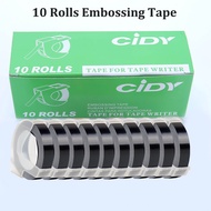10Rolls 3D Embossing Tape Refill for Dymo 12965 MOTEX E101 Labeling Machine Typewriter Label Maker T