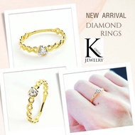 แหวนเพชรแท้ ทองแท้ 9K สวยงาม จำนำได้ ลวดลายอินฟินิตี้ Infinity แหวนแต่งงาน แหวนหมั้น