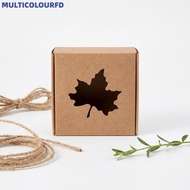 MULTICOLOURFD 50 PCS Kraft Paper Packing Box, Kraft Paper Board Brown Kraft Paper Gift Box, Maple Le