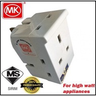 MK 692 WHI 13A 3 Way Fused Adaptor with Sirim Approved