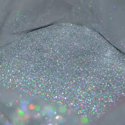 50g/Bag Laser Silver Nail Glitter 0.2MM ( 1/128") Holographic Fine Glitter Chrome Pigment Dust Powde