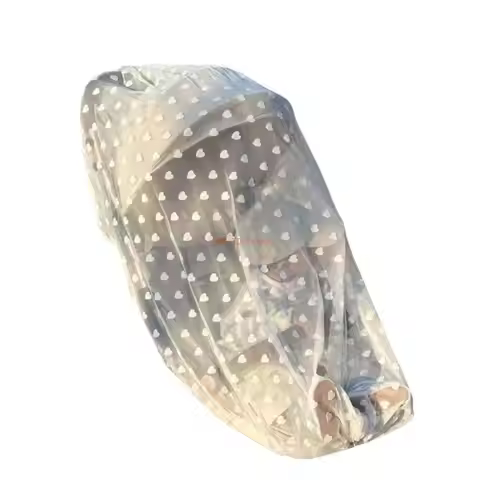 28TD Toddlers Fly Protective Net Travel Essential Baby Gear Heart Embroidery Pram Net Guard for Stro