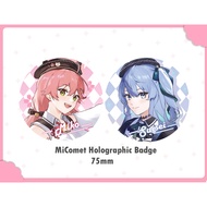 [FANMADE] Hololive JP MiComet Holographic Badge / Sakura Miko / Hoshimachi Suisei
