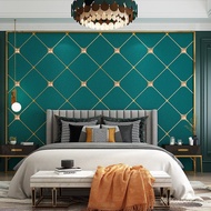 Wholesale3D 3D Rhombus Geometric Non-Woven Fabric Suede Wallpaper for Living Room Bedroom Background
