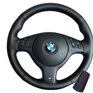 Tùy Chỉnh Khâu Tay Phân Da Bọc Vô Lăng Cho Xe BMW E46 E39 330i 540i 525i 530i 330Ci M3 2001-2014 Tho