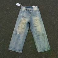 Acne studio2021m Ripped Dyed Loose Straight Jeans