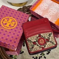 TB BAG Tory Rose embroidery card holder multi-card slot clutch zipper short womens wallet cowhide retro coin purse Burch