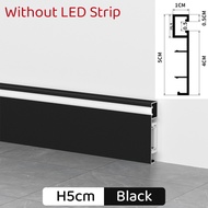 50mm/78mm LED Aluminium Profile Baseboard Suface Mounted Skirting Channel PC Cover Wall Trim Floor H