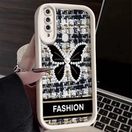 Casing Hp OPPO A31 2020 A8 Case Pola hati kupu-kupu yang modis silikon hitam dan putih Softcase Casi